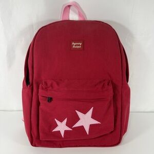 Beginning Boutique Red Canvas Logo Patch Backpack, NWT